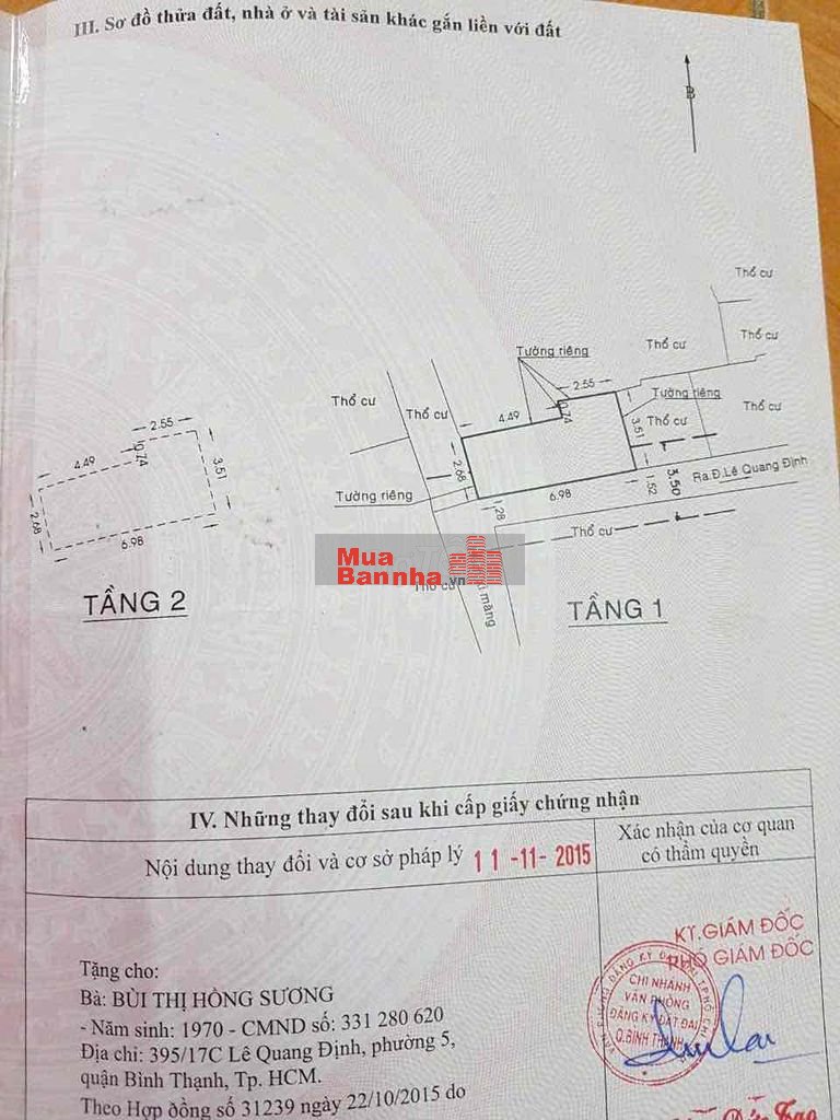 Bán nhà Lê Quang Định, 3 tầng, 21,3m2, Giá: 3 tỷ 85, trợ duyên 50tr🌹