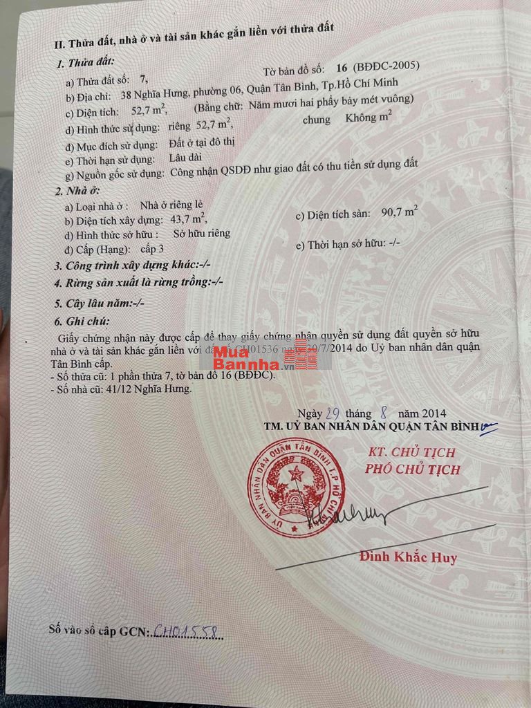 chính chủ bán 38 Nghĩa Phát 3x17 1 lầu , nhà mới, giá 5.8 tỉ