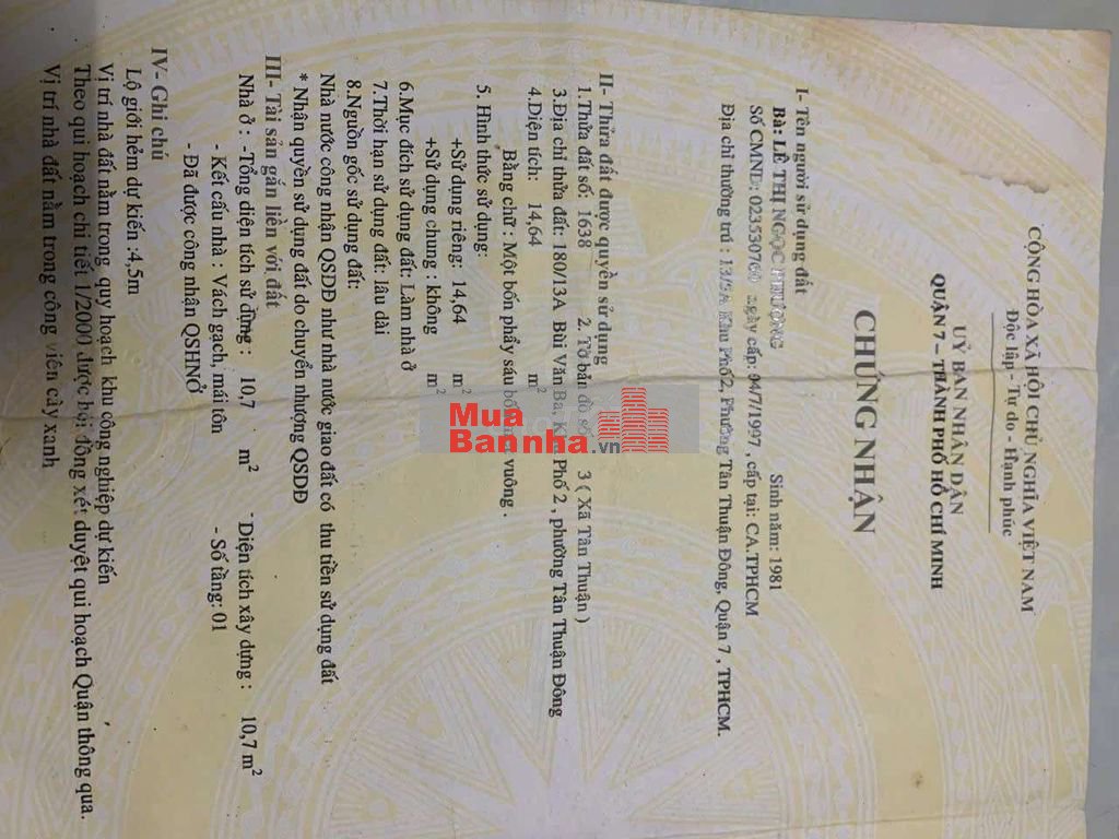 2,7 X6 một trệt 2 lầu nhà bán chính chủ