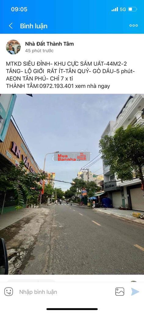 MTKD SIÊU ĐỈNH- KHU CỰC SẦM UẤT-44M2-2 TẦNG- LỘ GIỚI RẤT ÍT-TÂN QUÝ-