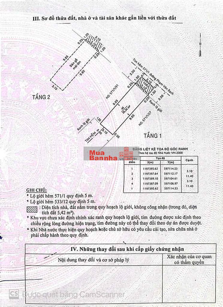 BÁN NHÀ 571/12/9 Phạm Văn Bạch 2 Măt hẻm 5m rộng thoáng sau
