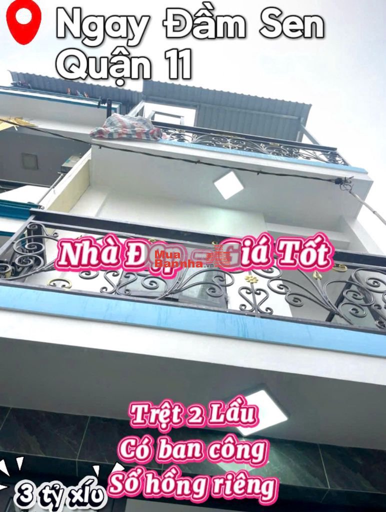 NHÀ ĐẸP Ở NGAY - GẦN ĐẦM SEN - TÔ HIỆU - 3 TẦNG - HƠN 3 TỶ XÍU