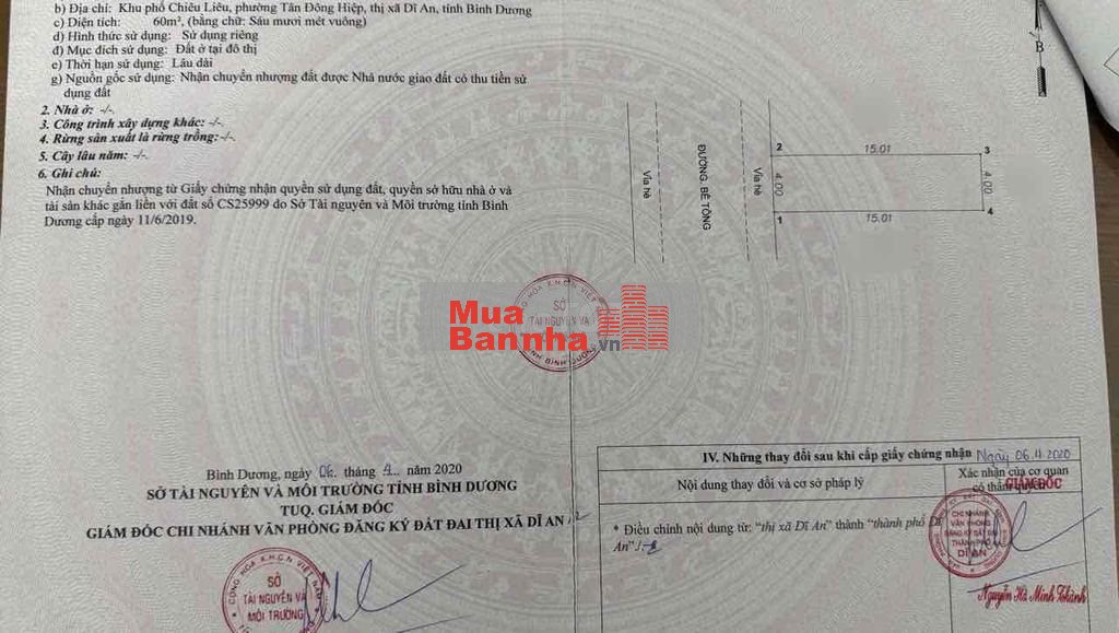 NHÀ TÂN ĐÔNG HIỆP, DĨ AN DT 60M GIÁ 3,58 TỶ TL