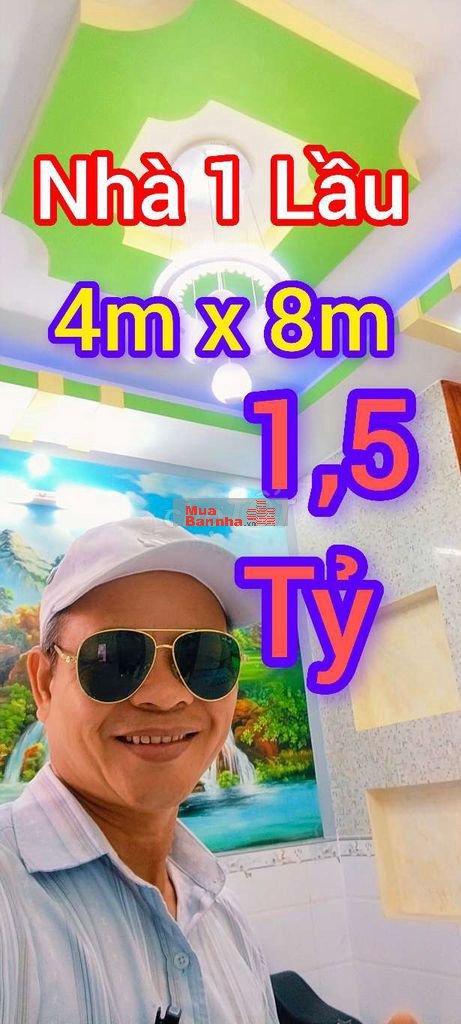 BÁN NHÀ ĐẸP 1 LẦU GẦN CHỢ ĐẦU MỐI HÓC MÔN 4M X 8M