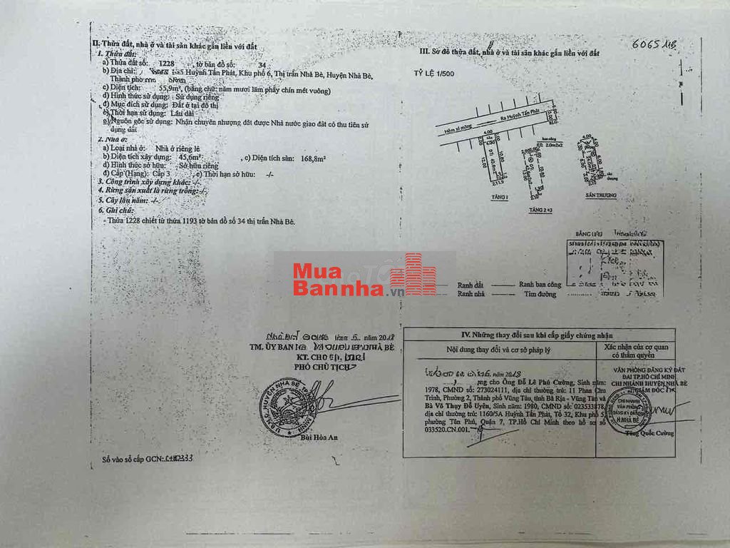 Cần bán nhà tại hẻm 108 Huỳnh Tấn Phát, xã Nhà Bè