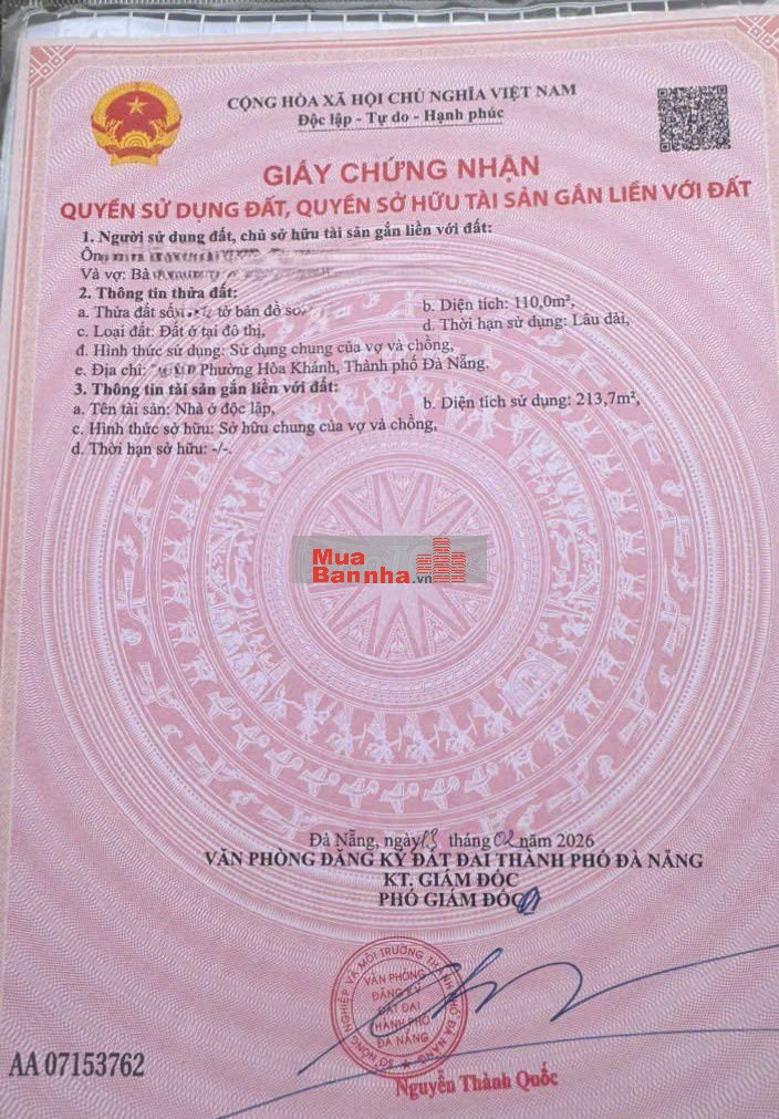 nhà 3 tầng kiệt 7m phường hòa khánh TP Đà Nẵng.