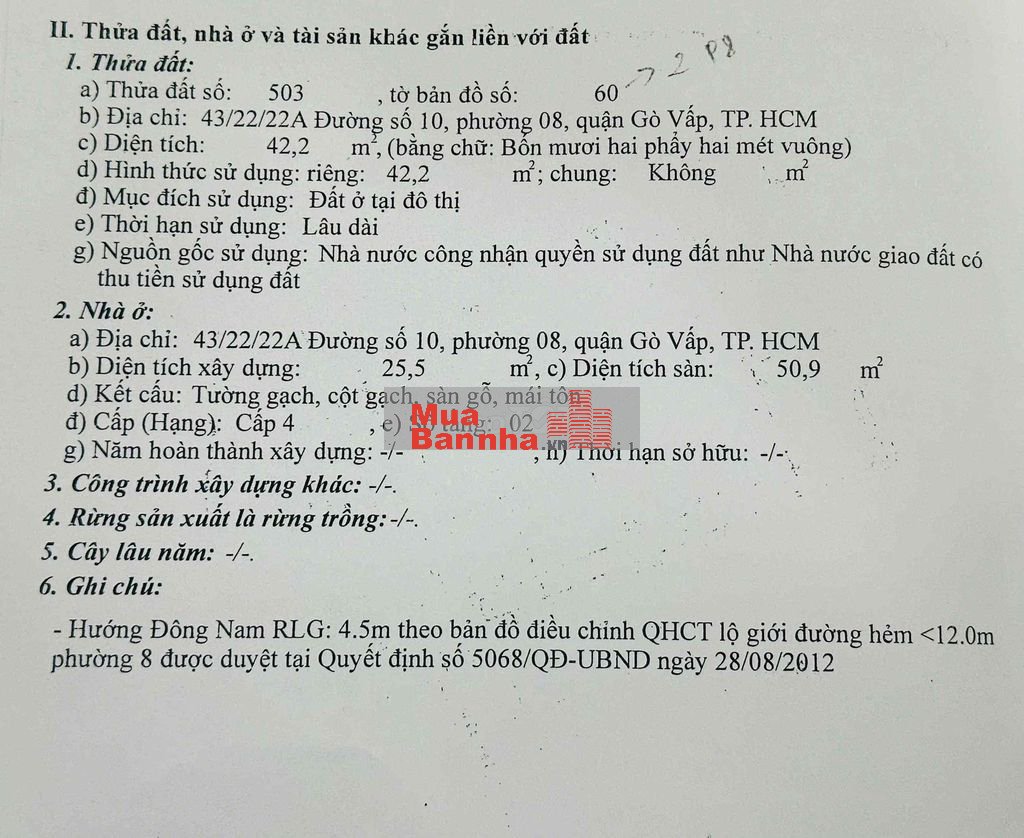bán nhà chỉnh chủ nguyễn văn khối 43 m giá 3,2 tỉ
