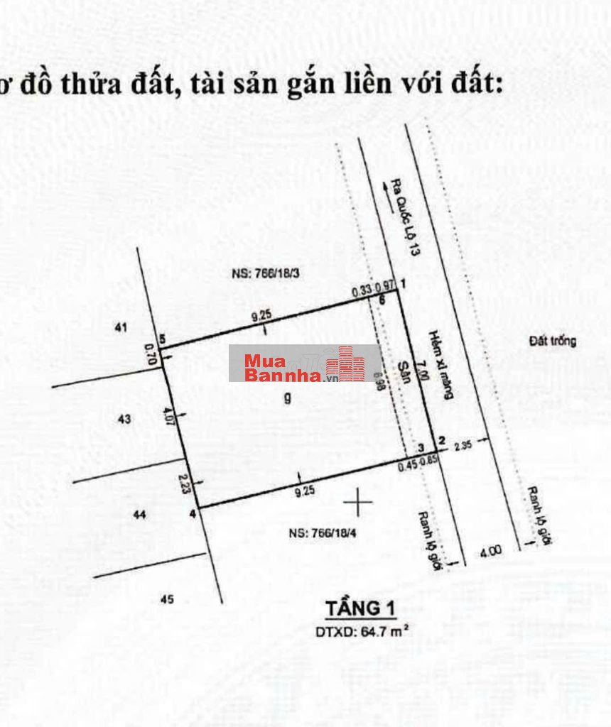 Chính chủ bán nhà ngay mặt tiền Quốc Lộ 13