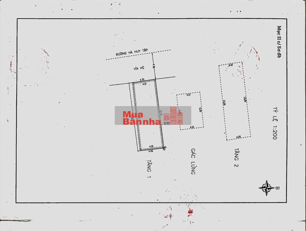 Bán nhà 2 tầng 1 lửng mặt tiền Hà Huy Tập