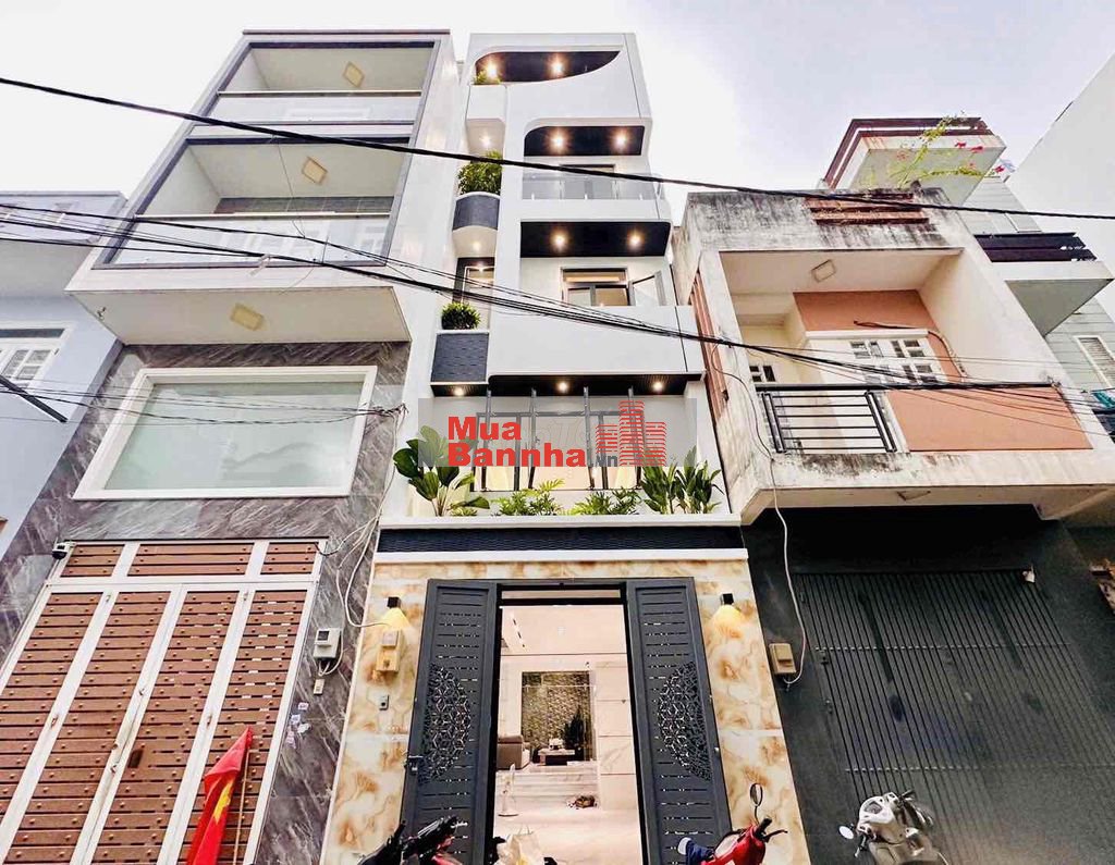 Nhà đẹp 4x14.1m 1 trệt lửng 3 lầu 5PN 6WC HXH Lê Văn Quới - Giá 8.95ty