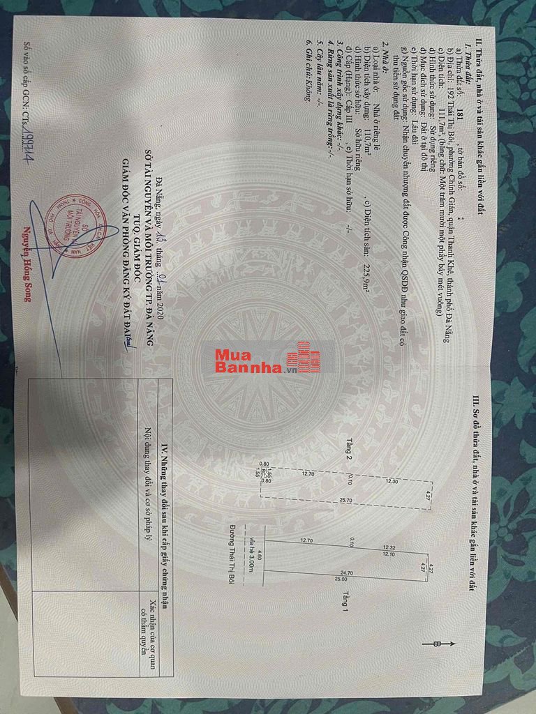 Bán nhà mặt tiền Thái Thị Bôi