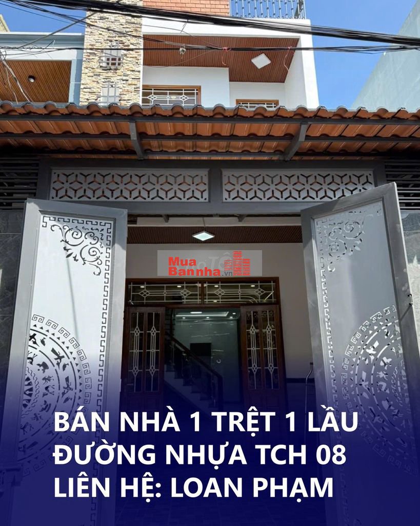 NHÀ 1 LẦU HẺM NHỰA LỚN ĐƯỜNG TCH 08 PHƯỜNG TÂN CHÁNH HIỆP Q12