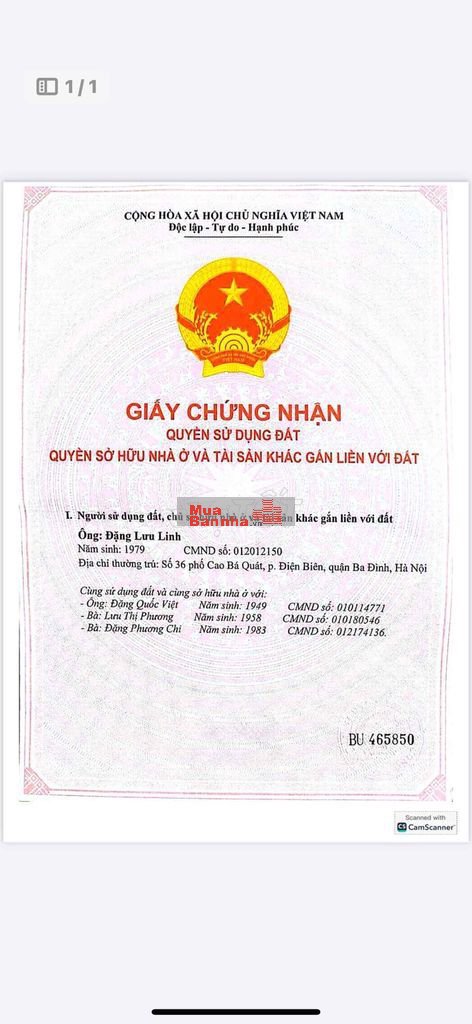 Bán nhà Ngõ Phố Cổ 36 Cao Bá Quát, phường Ba Đình, Hà nội