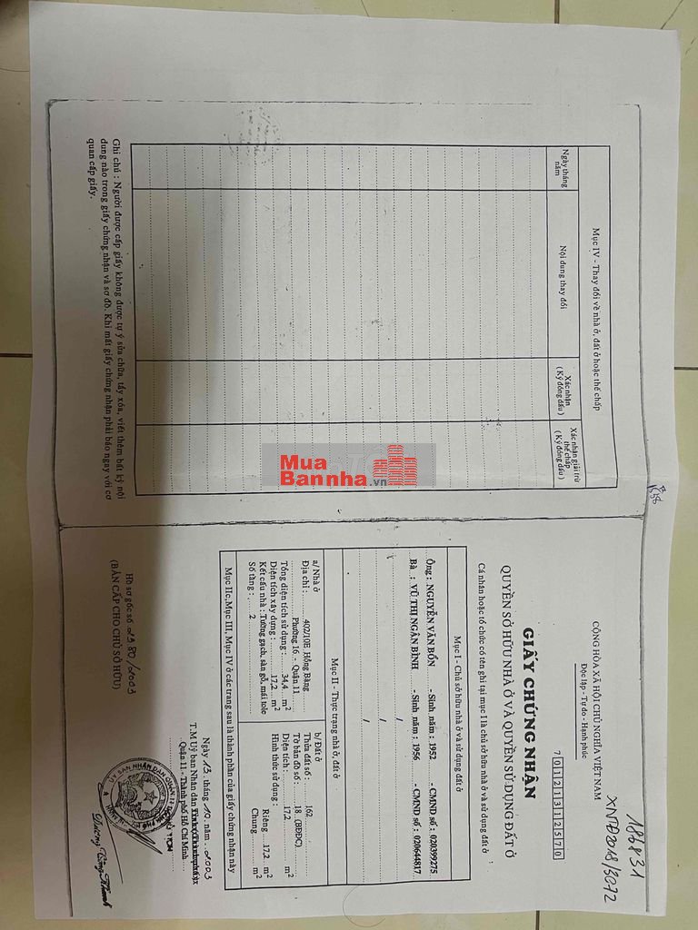 chính chủ bán nhà đường Hồng bàng f16Q11 .Sổ hồng riêng 34m2 ngan 4 da