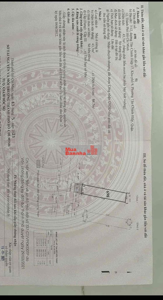 bán nhà 1/ đường Tân Chánh Hiệp 17 quận 12