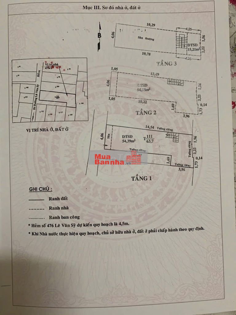 Bán nhà Lê văn sỷ Q3