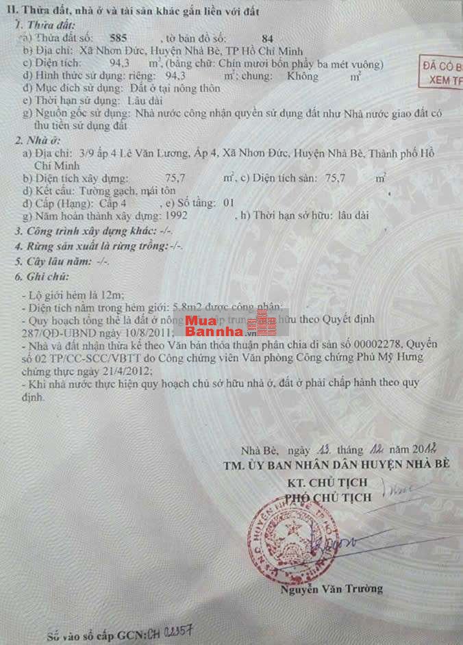 nhà bán hẻm xe hơi 6m.
