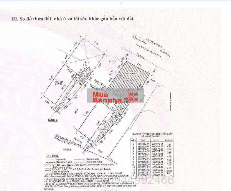 MT CÁCH MẠNG THÁNG 8, Q.10. BÁN : 39 TỶ 500