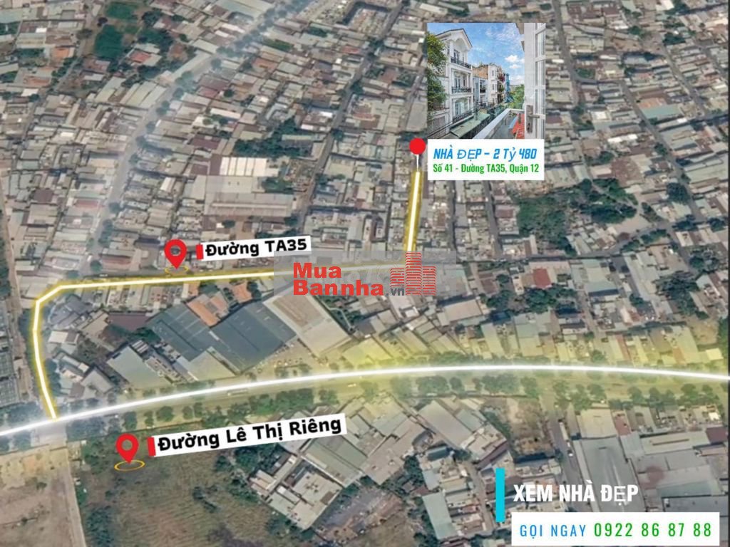Bán nhà đẹp KDC Thới An 35, Q12 – 1 trệt 2 lầu, đường 7m – Giá 2,48 tỷ