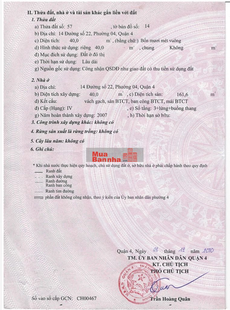 MẶT TIỀN ĐƯỜNG SỐ 22 - TRUNG TÂM QUẬN 4 – GARA Ô TÔ TRONG NHÀ