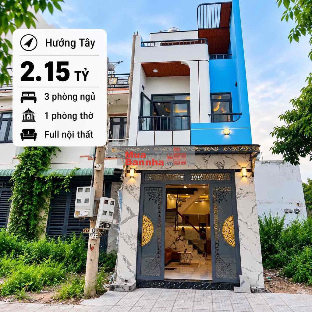 Nhà mới Shr Hoàn công - Hg Tây - 3 Pn 1 Phòng thờ St - Giá 2.15 T