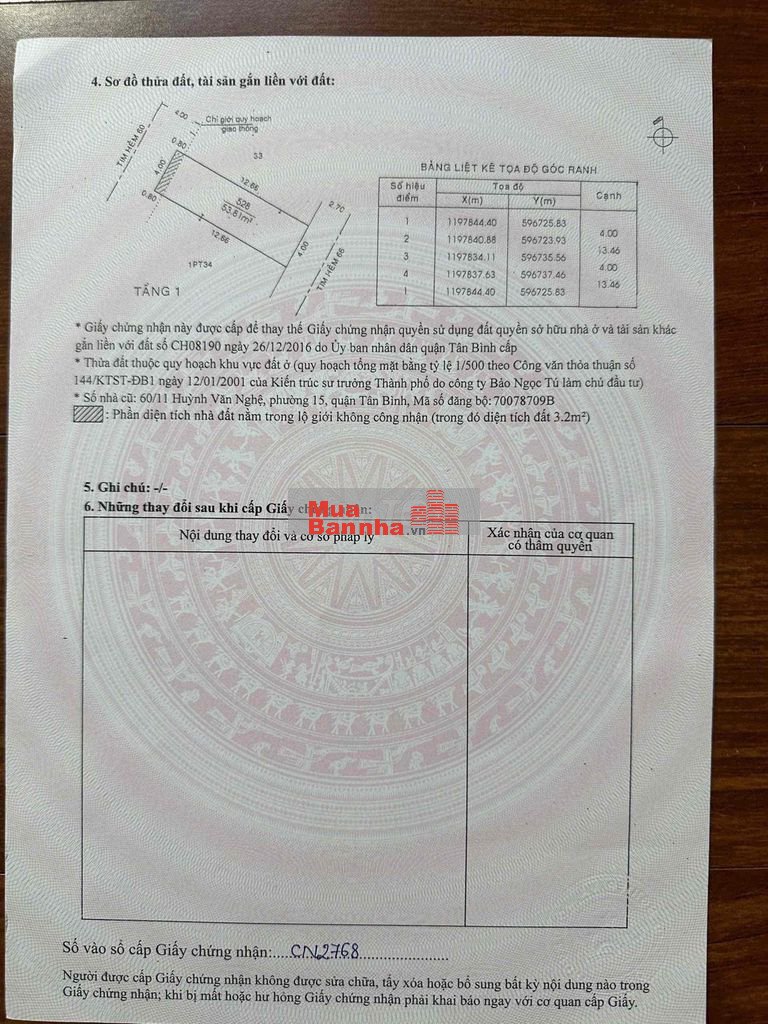 Nhà 2 mặt tiền trước sau đều hẻm xe hơi, Huỳnh Văn Nghệ P.15 Tân Bình