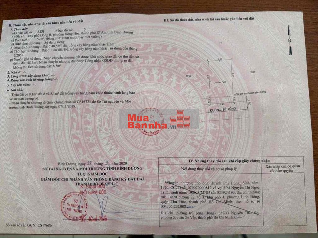 Nhà SHR p.ĐÔNG Hoà 57m2 đường ô tô Nguyễn Công Hoan vô chút