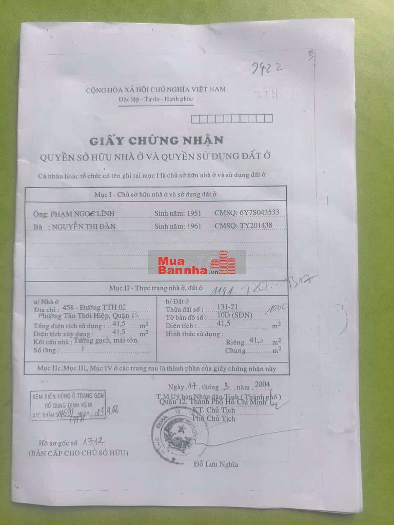 Nhà 4.2mx13m Sau Căn MT Dương Thị Mười Ngay Chợ Hạt Điều 3.850 Tỷ