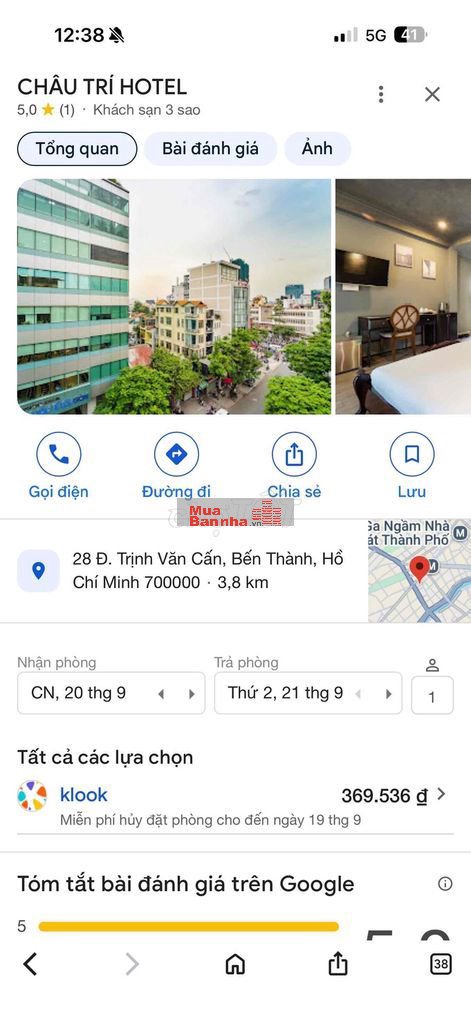 Bán nhà mặt tiền quận 1 đang kinh doanh khách sạn