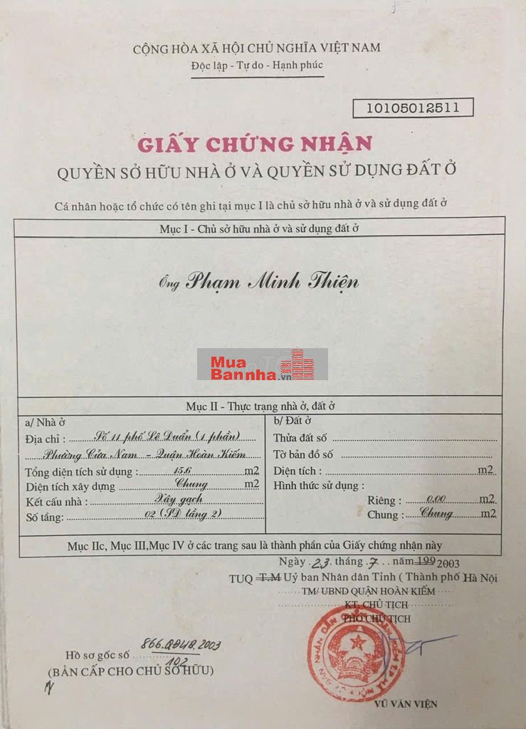 GIẢM 1 TỶ – NHÀ RIÊNG SỔ ĐỎ TẠI TRUNG TÂM HOÀN KIẾM – GIÁ MỚI 3,5 TỶ