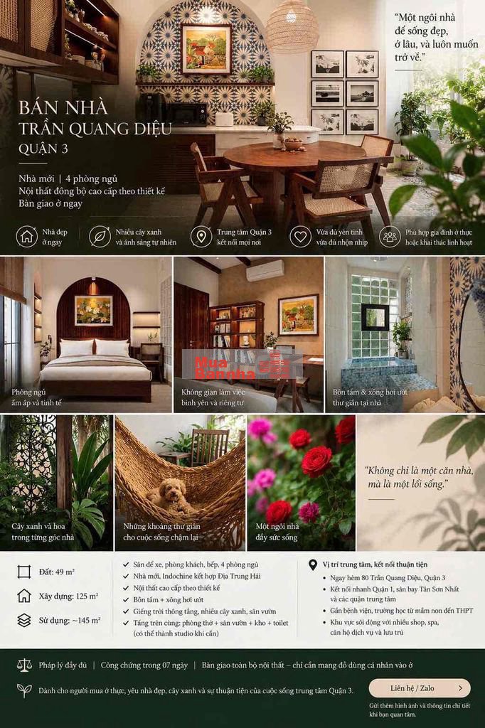 Bán nhà Trần Quang Diệu Q3, 49m², 4PN – Nhà mới đẹp, ở & kinh doanh, v