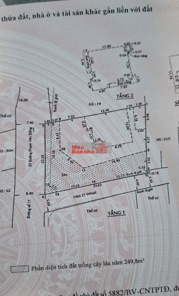 BÁN GẤP LÔ GÓC BIỆT THỰ 583M² ĐƯỜNG 17 HBC. NGANG 20M. 120 TR / M2.