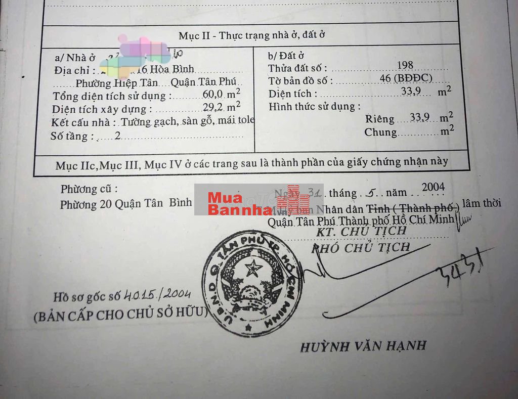 Chốt Nhanh Kẻo Trễ Hòa Bình Tân Phú DT 34m2 Giá Thương Lượng 2.6 T Alo