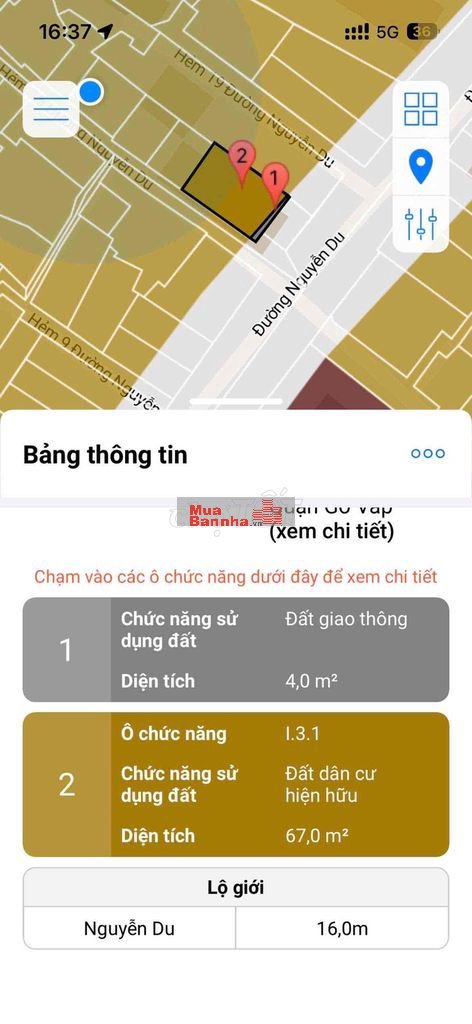 Ngang 6.5m - Đường Xe hơi Nguyễn Du- Ngay chợ Gò Vấp