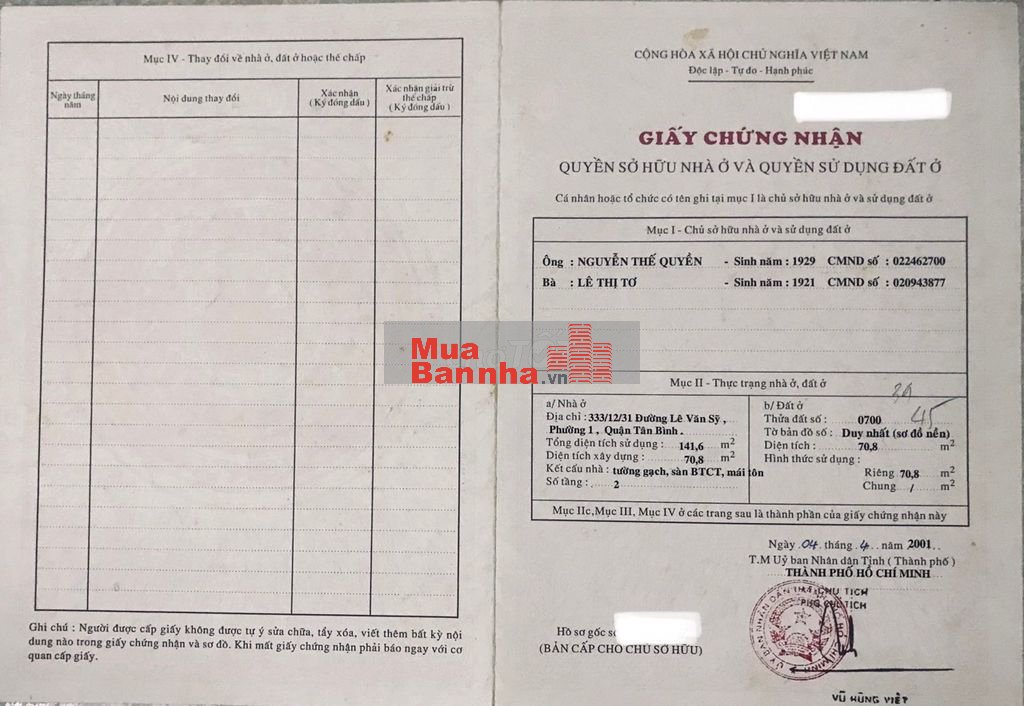 Bán nhà hẻm 333 Lê Văn Sỹ, P.1, Tân Bình. Hẻm nhựa 7m, khu dân trí cao