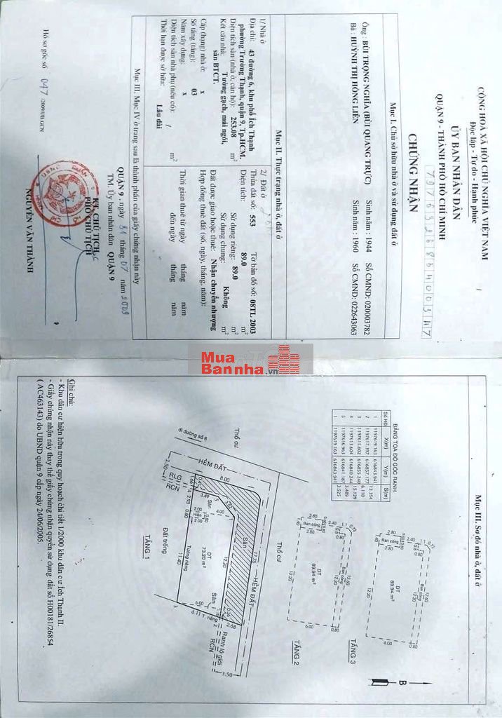 Bán nhà 43 đường số 6, P. Long Phước (P. Trường Thạnh, Q9 cũ), TP.HCM