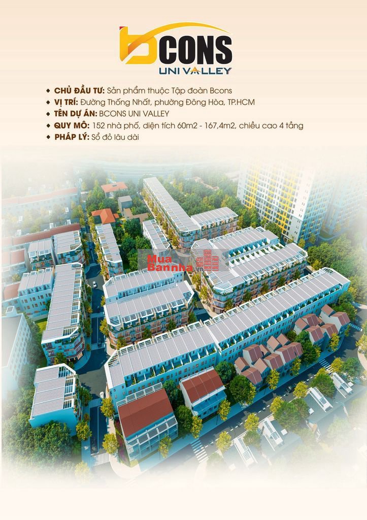 Nhà phố Bcons Uni Valley - chỉ với 9tỷ/căn !!!