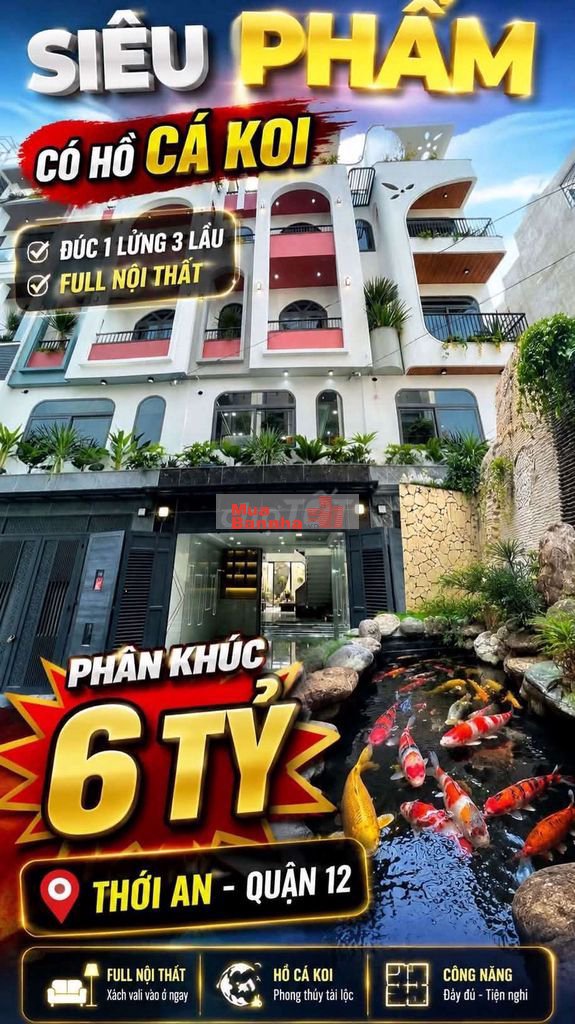 Nhà phố 4x18m Hồ Cá Koi, không gian thoáng mát đường 7m Thạnh xuân 25