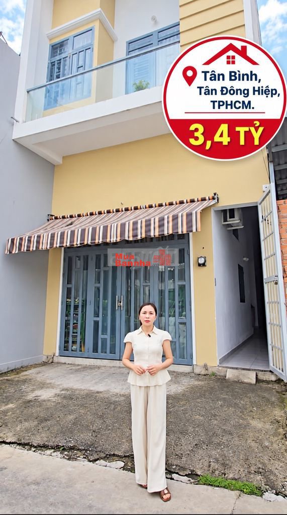 NHÀ 1 TRỆT 1 LẦU – 4 PHÒNG – TÂN BÌNH, DĨ AN – GIÁ 3,4 TỶ