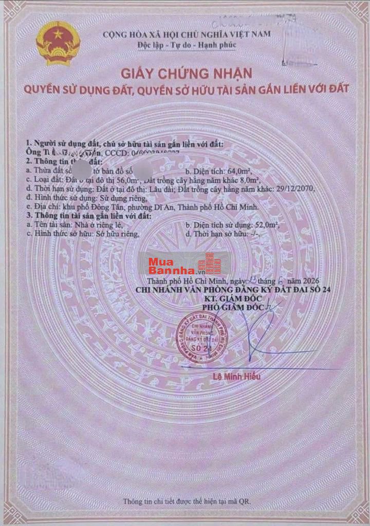 Nhà phố kdc hẻm Phan Bội Châu gần trường cấp 1.2 Dĩ An p. Dĩ An