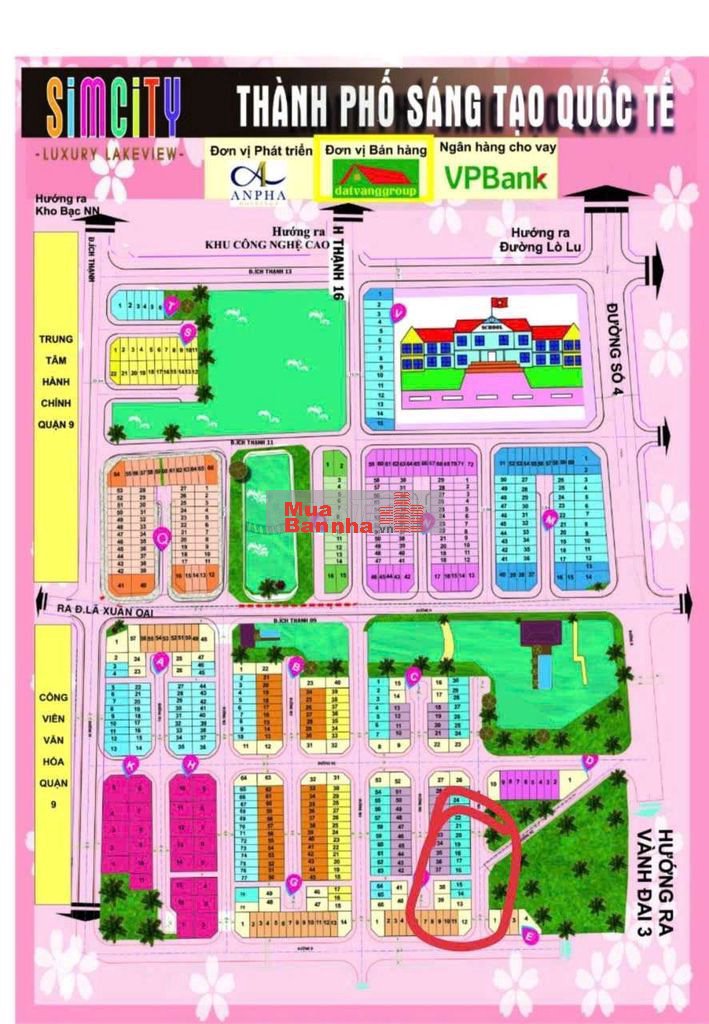 Bán căn biệt thự song lập 112m ngang 8m đối diện công viên