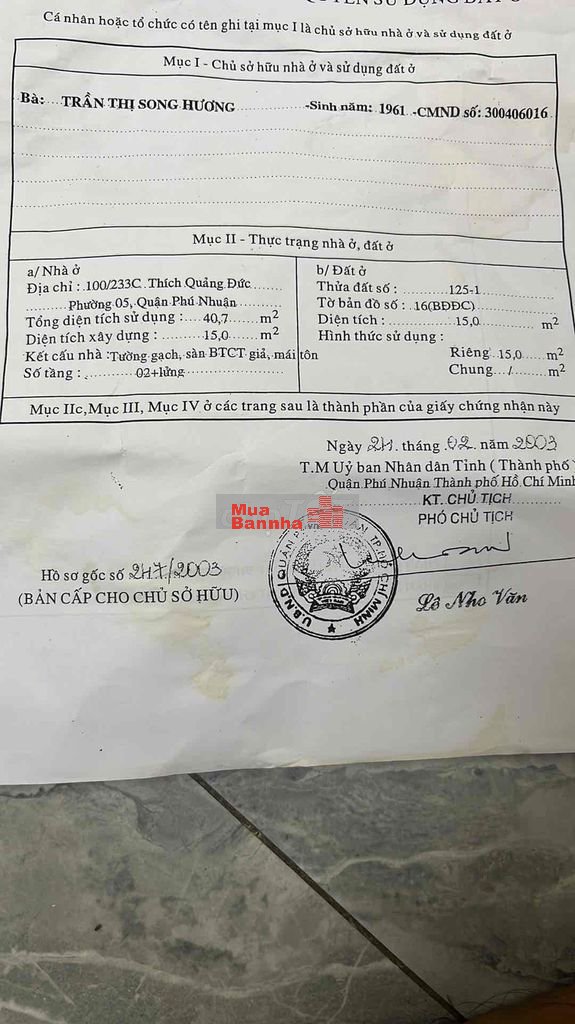 bán nhà hẻm nhỏ thích quảng đức phú nhuận