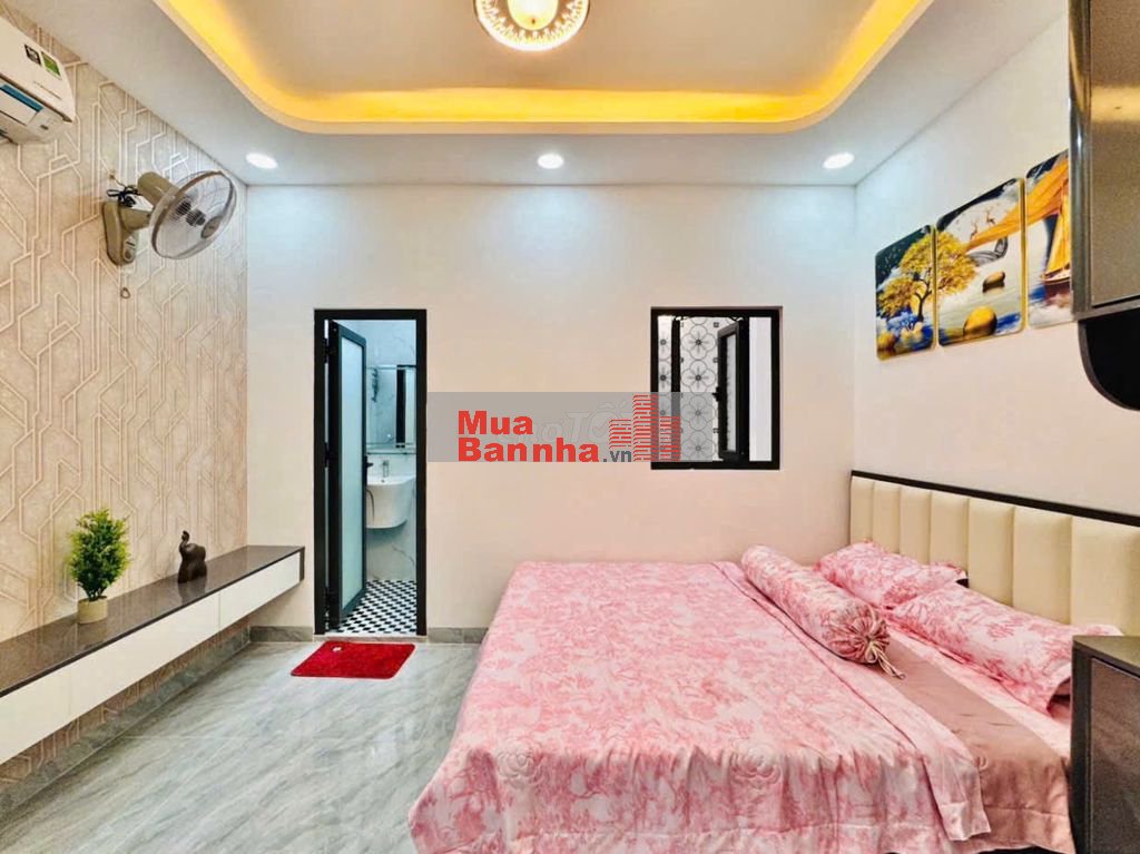 Nhà thang máy 4x15 1 lửng 3 lầu Quang Trung ngay kenh tham lương