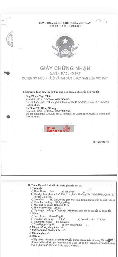 Khu vực đông dân cư