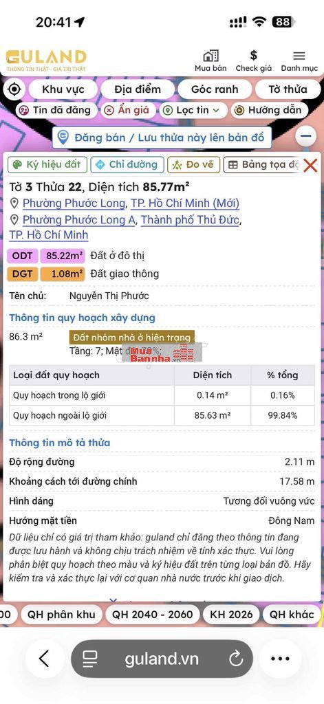 BÁN NHÀ PHƯỚC LONG A – TP. THỦ ĐỨC – GIÁ 5,9 TỶ
