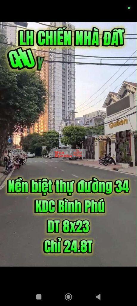 Nền biệt thự Song Lập đường 34 KDC Bình Phú