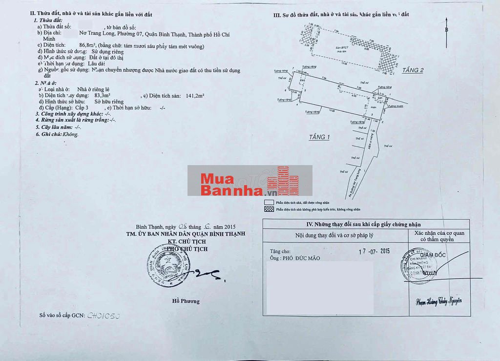 Chính chủ bán nhà riêng diện tích 86,8m² trong hẽm đường Nơ Trang Lon