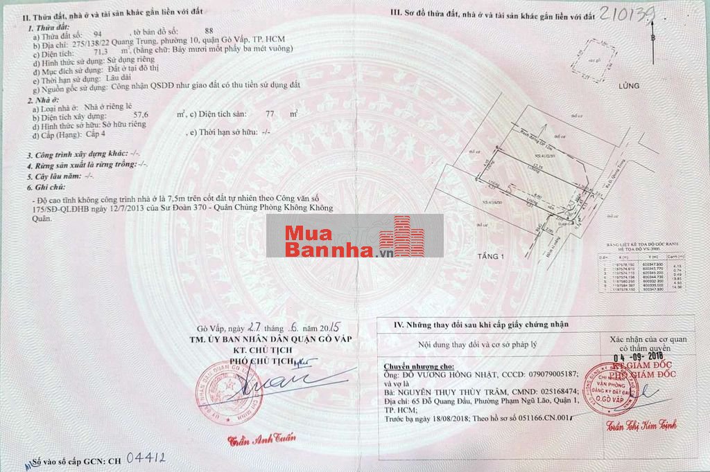 Bán nhà Quang Trung, P.10, ngang 5x15, giá 5.68 tỷ